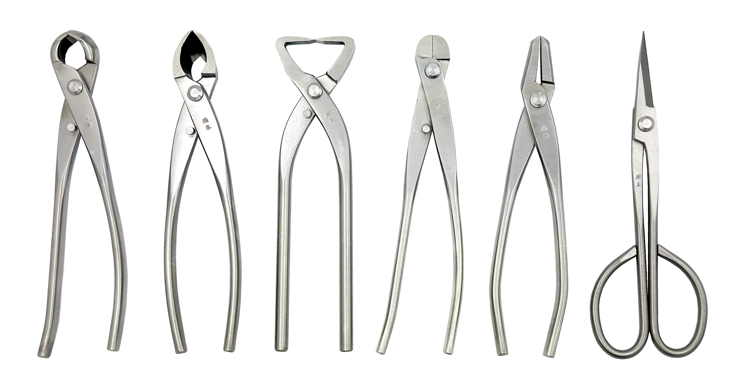Good Quality Grade Bonsai Tools Set (6pcs) Branch Cutter Knob Cutter Trimming Scissor Truck Splitter Steel Wire Jin Plier garden tools