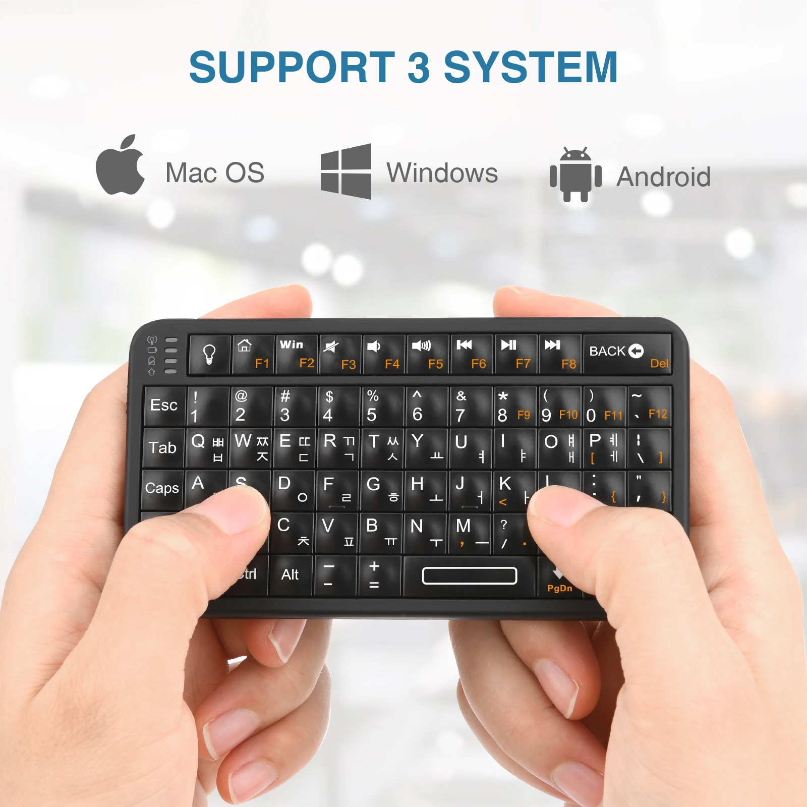 Slim Wireless Bluetooth Keyboard with Rechargeable Battery - Multilingual Layout