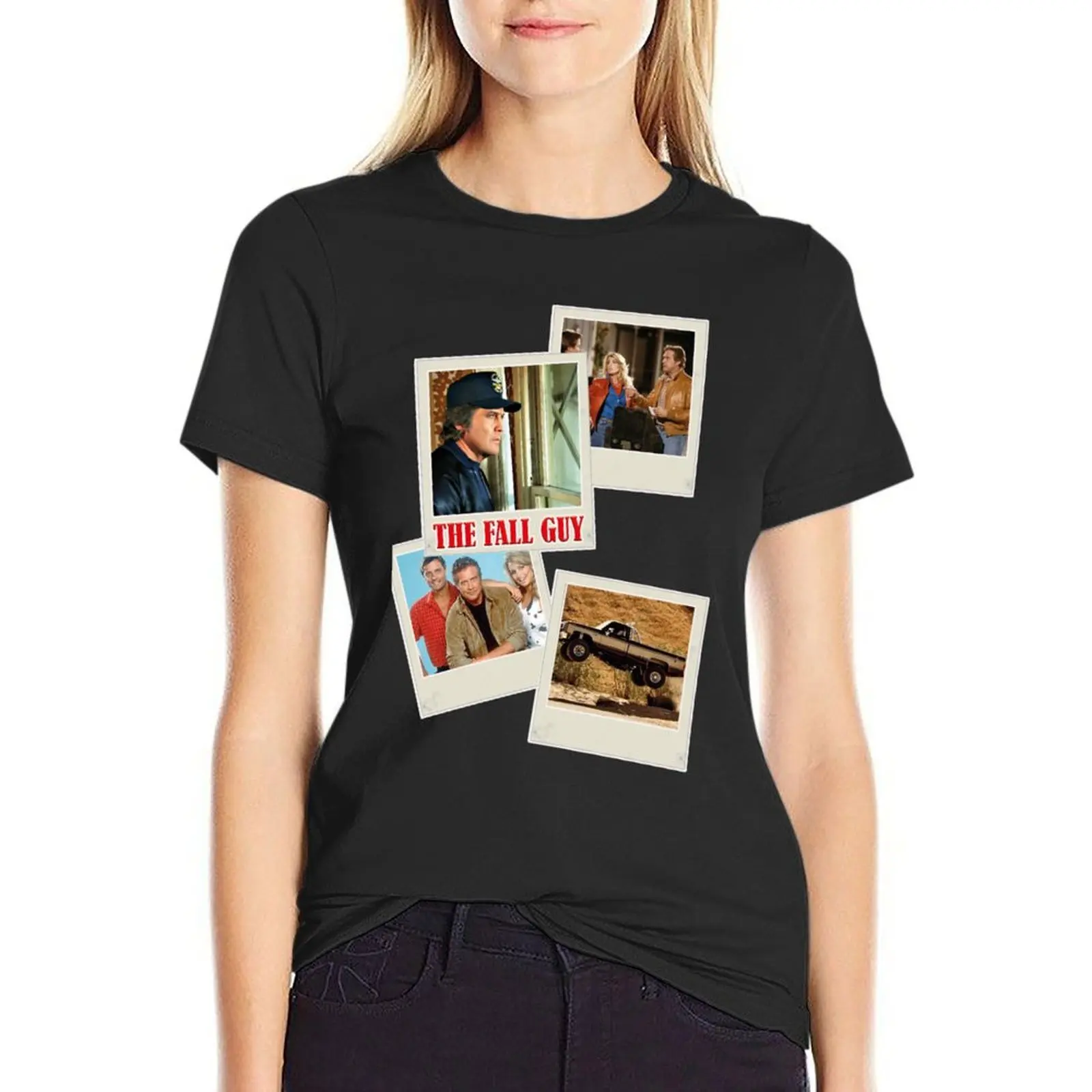 

Stuntman Colt Seavers is the Fall Guy, cool 80s series T-Shirt sweat summer tops Women t shirt