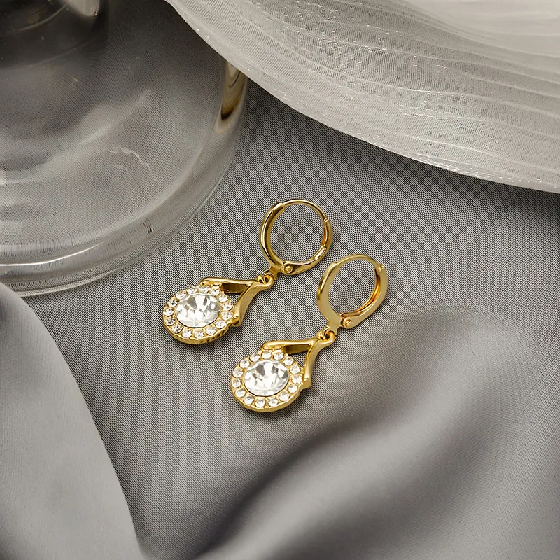 Zirkon Kristall Waterdrop Ohr Schnalle Tropfen Ohrringe für Frauen Koreanischen Stil Einfache Hochzeit Schmuck Trend Kreative Zubehör – Detail 4