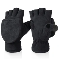 Windproof Convertible Flip Top Gloves Winter Warm Mittens Half Finger Gloves with Flap Cover For Man Women Kids Children 1