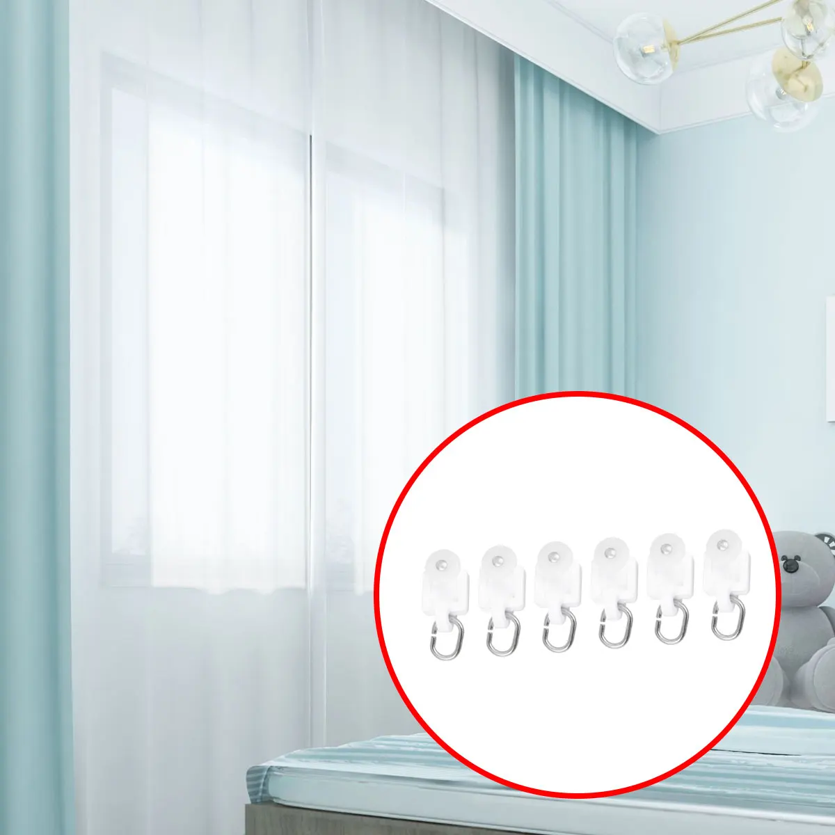 Curtain roller 50PCS curtain rail accessories mute hook track pulley ball hook roller for smooth and silent movement