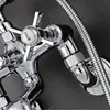 Bathroom Bathtub Faucet Set Brass Wall Mounted American Style Classical Cross Handle Gold Chrome Finished Wall Mounted 5