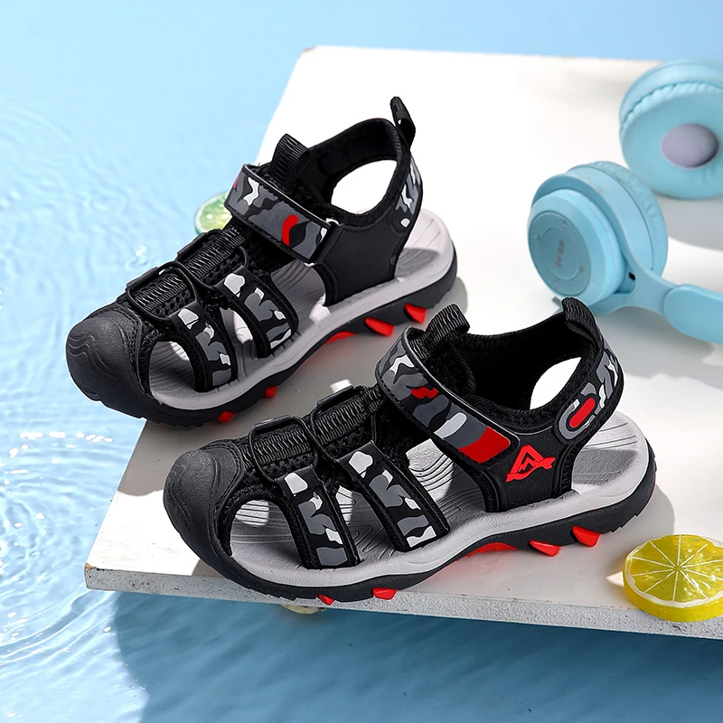 Summer Children Shoes Boy Sandals Luxury Leather Kids Beach Casual Sneaker Breathable Quick Dry Sports Shoes Sandals for Boy