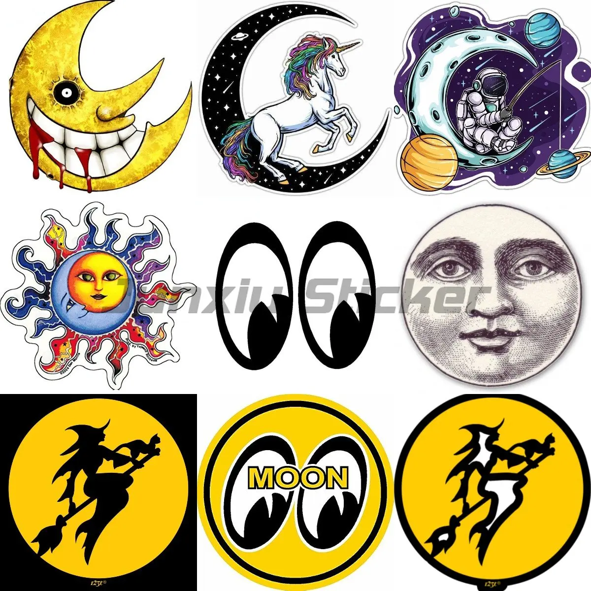 Creative Moon Eye Stickers Ion Graphics Moon Eyes 2 Rat Fink Rat Rod Old School Hot Rod Accessori Per Auto Decor Decal