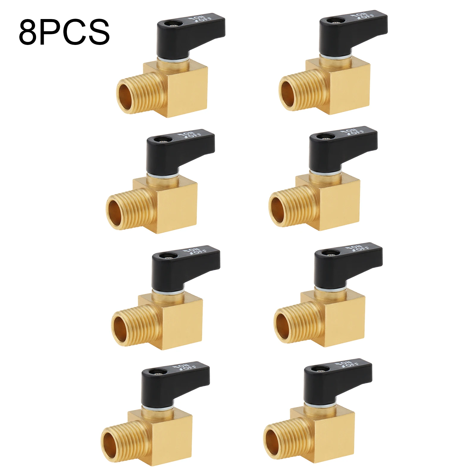 8pcs 1/4 NPT External Thread 57 Copper Air Compressor Valve, Full Copper Flow Mini Valve Pneumatic Parts