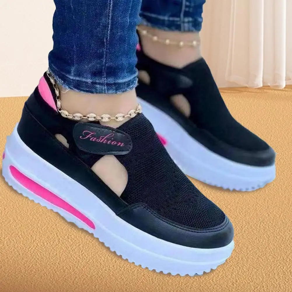 1 Pair Comfortable Wedge Sandals Wear-resistant Women Sandals Breathable Daily Wear Casual Platform Ladies