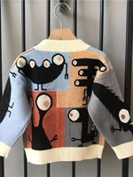 Vêtements pour enfants vestes pour garçons automne et hiver nouveaux chandails tricotés hauts de bande dessinée Cardigans vestes pour enfants de Style coréen 2