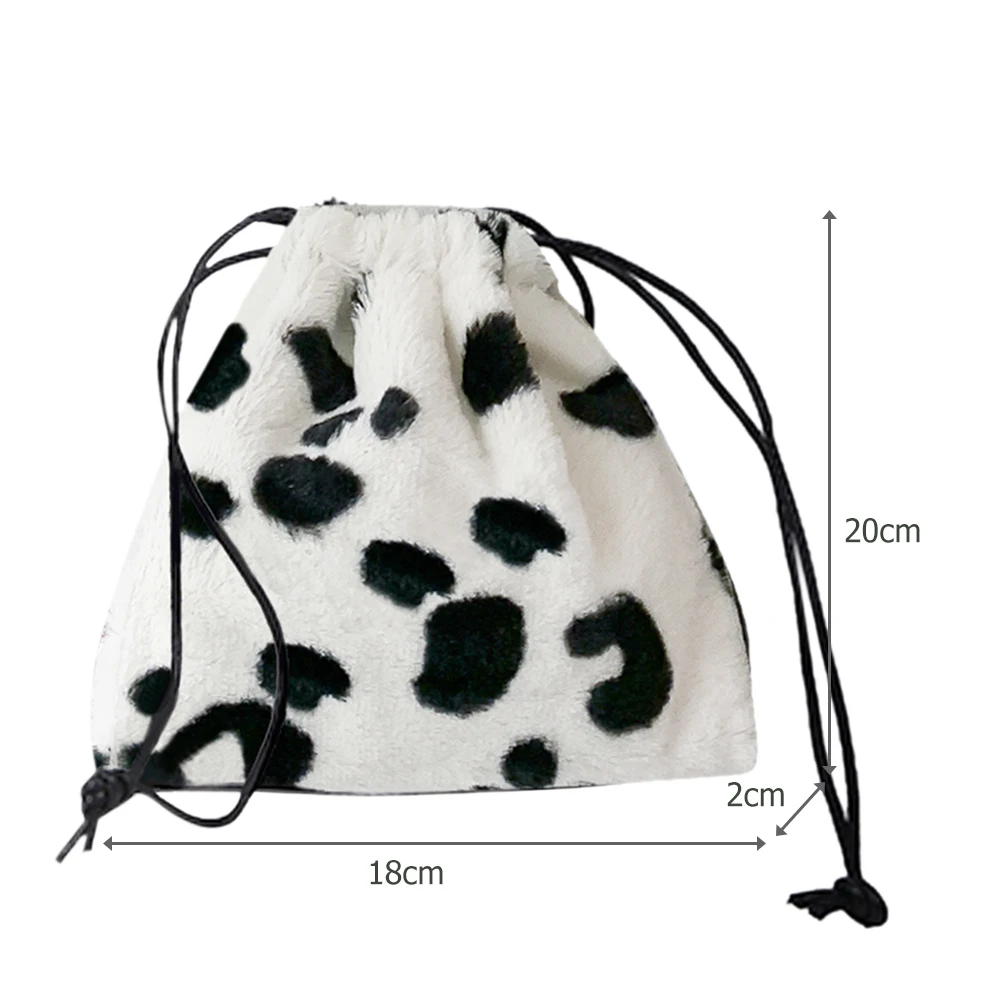 Women Milk Cow Print Plush Small Crossbody Bag Cow Shoulder Bag Phone Purse Versatile Bags for Female Sling Bag