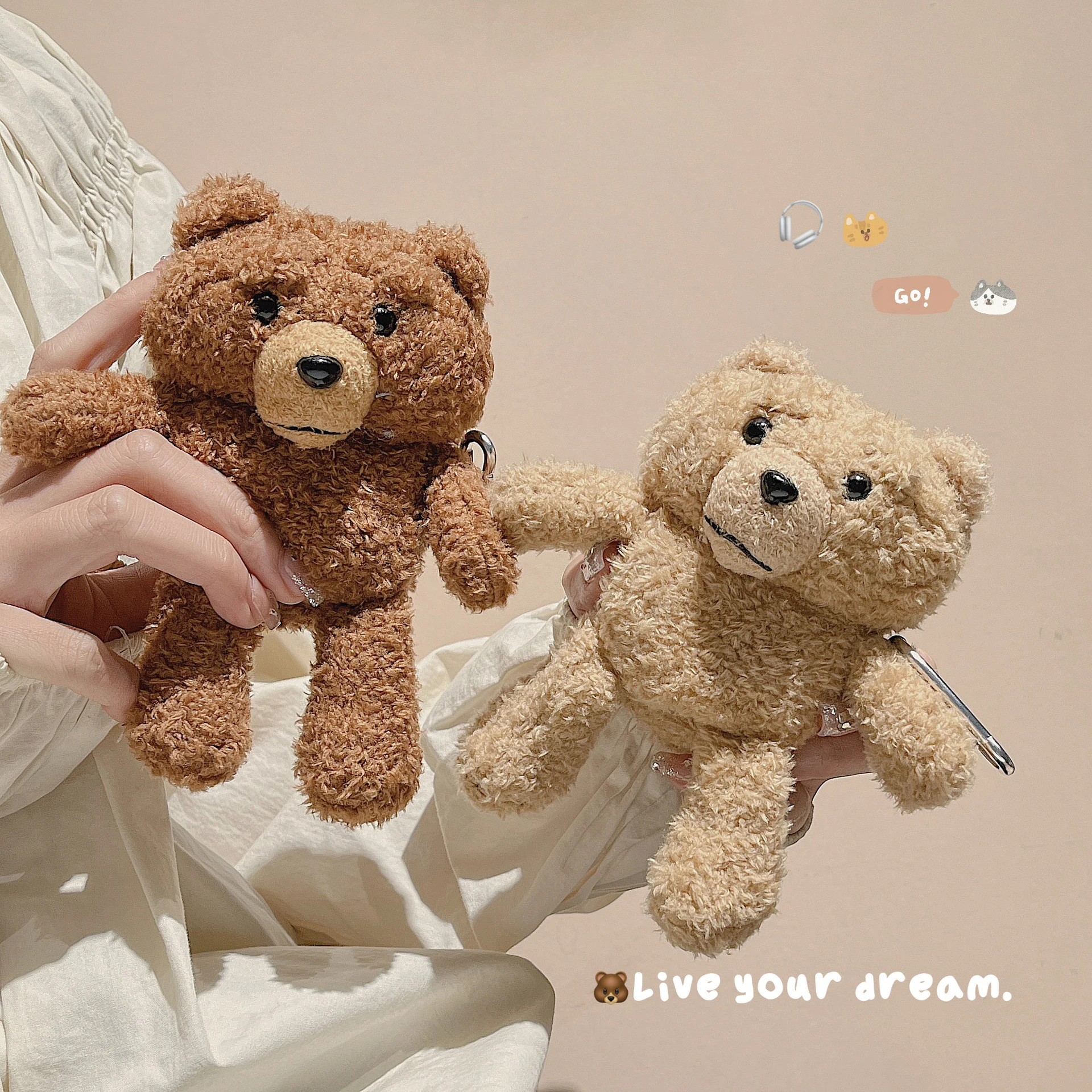 Cute Plush Bear Earphone Case for Apple Airpods pro 2, Airpods pro