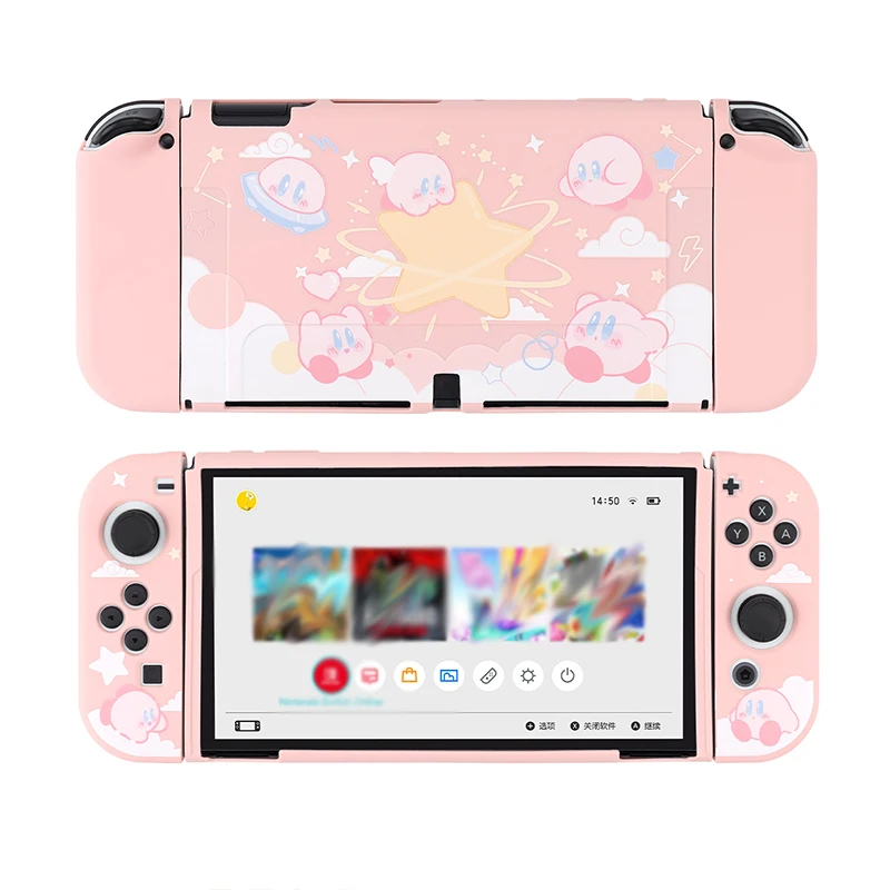 New Switch Oled Protective Case Shell for Nintendo Switch NS JoyCon Case Cartoon Pink Soft Cover For Nintendo Switch oled Cover