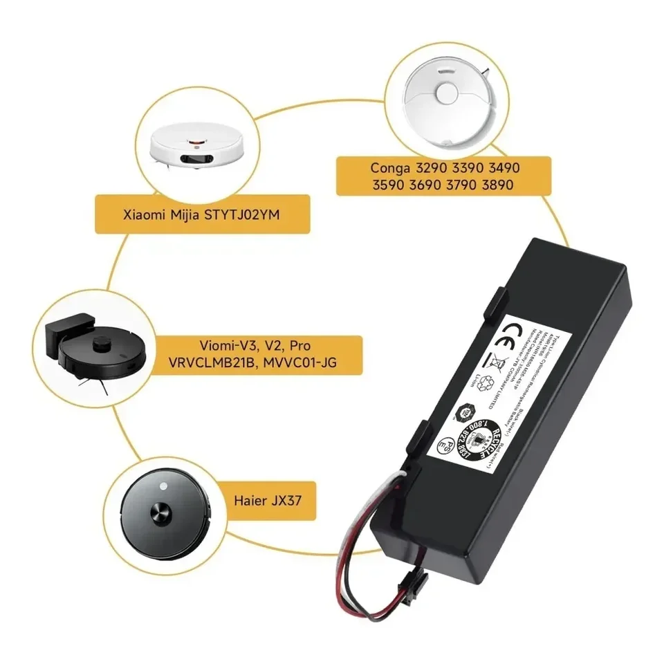 vhbw Accu compatibel met Xiaomi Robot Vacuum E12, SKV4136GL vhbw Accu compatibel met Xiaomi Robot Vacuum E12, SKV4136GL