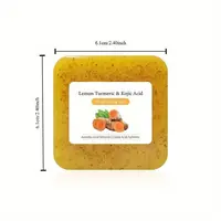 Savon à l'acide de curcumine au citron de Noël 3 pièces, riche en ingrédients au citron curcuma, nettoie en douceur le visage et les mains 4