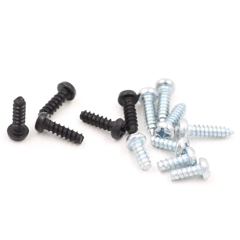 

100pcs/lotM3.2*5.5/6/8/10/12/15-20/25 plated nickle zinc black carbon steel phillips round head flat tail self tapping screw786