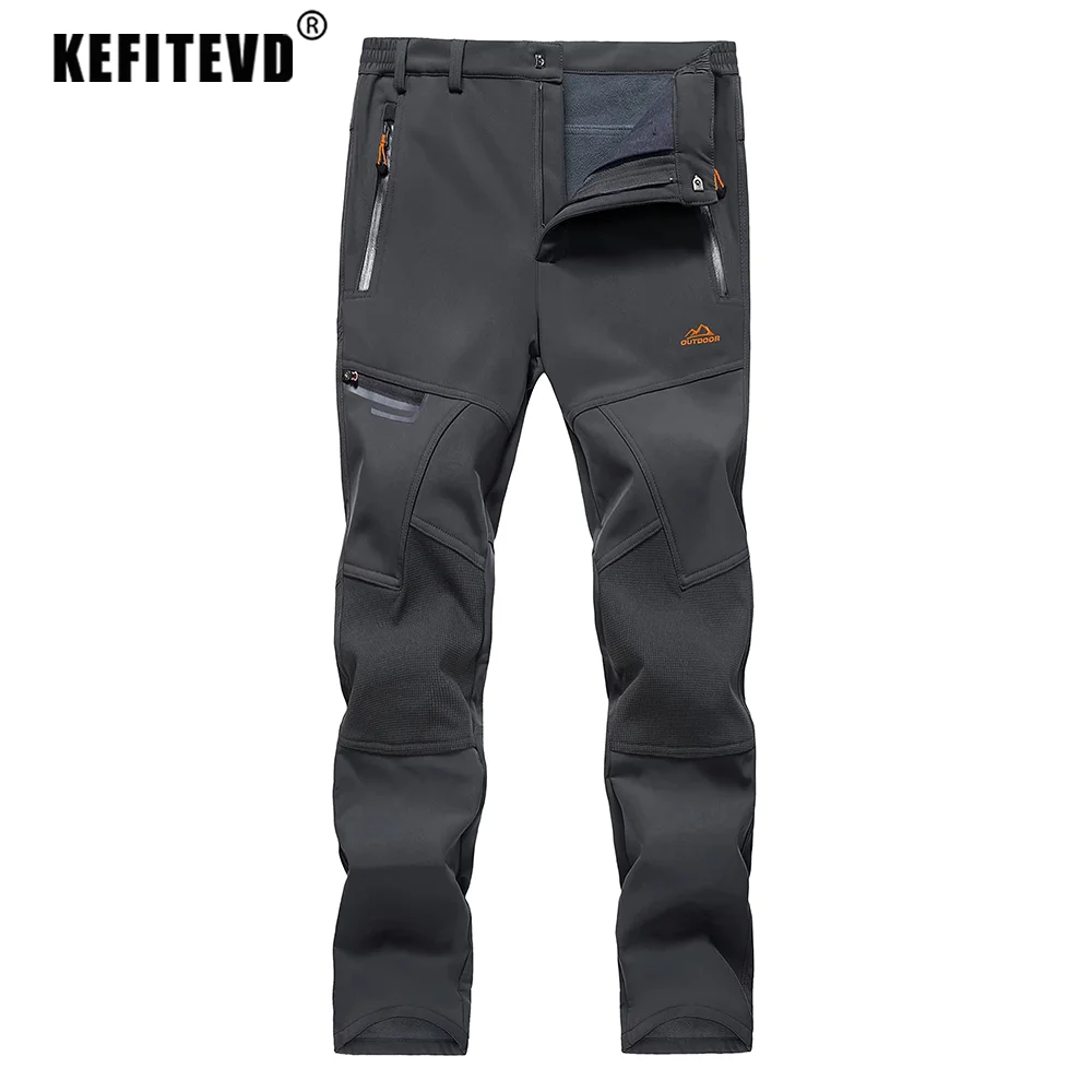 Outdoor Winter Warm Fleece Skiing Pants Men's Waterproof Windproof Ski Hiking Pants Climbing Camping Trekking Trousers hiking pants fleece pants