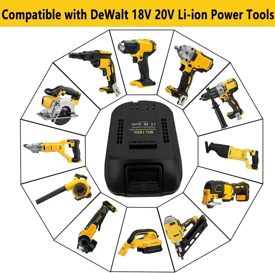 밀워키 18V 리튬 이온 배터리 용 배터리 어댑터 변환기 Dewalt 18V 20V 리튬 이온 배터리 전동 공구 드릴 MIL18DL 용으로 변환