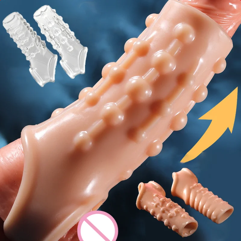 Cock Ring Penis Sleeve Penis Enlargement Granule Clitoris Stimulate G-spot Delay Ejaculation Anal Plug Sex Toys For Men Sex Shop anal sex toys condom penis sleeve