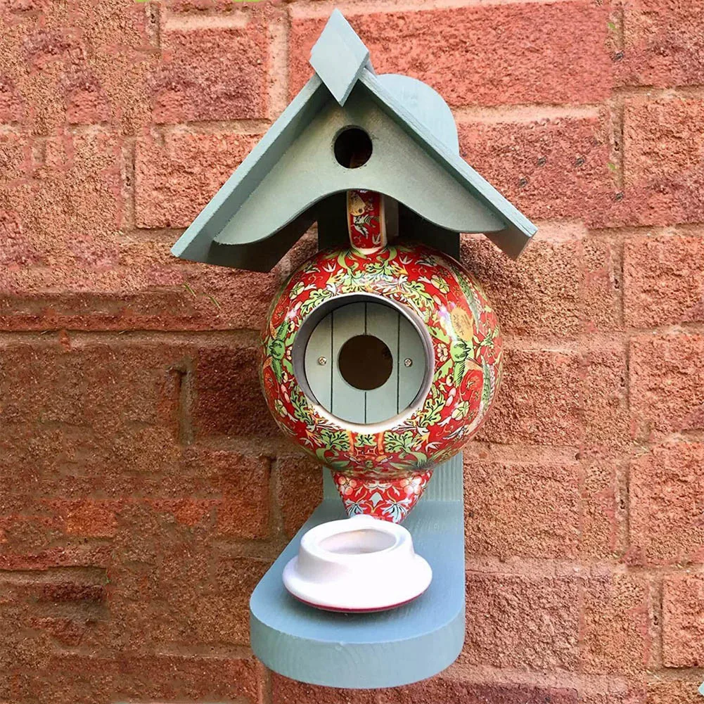 Mangeoire à colibris, mangeoires à oiseaux pour l'extérieur en verre  suspendu en métal Poteau de mangeoire à colibris, jardin arrière Balcon  Colibri Feeder