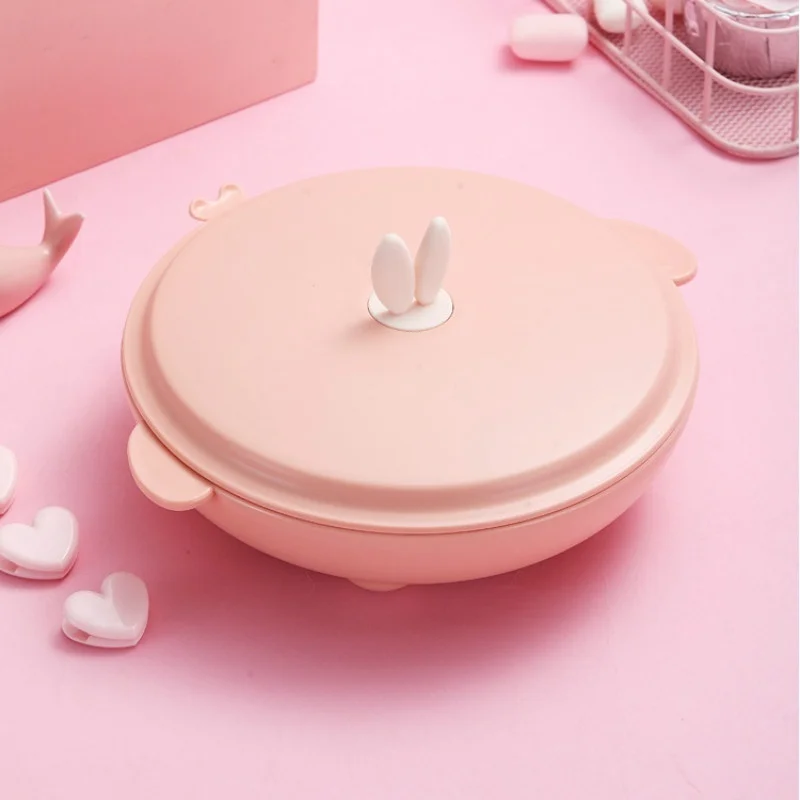 Household Portable Cute 304 Stainless Steel Children's Dinner Plate Grid Student Baby Tableware Rice Bowl Fast Food Plates