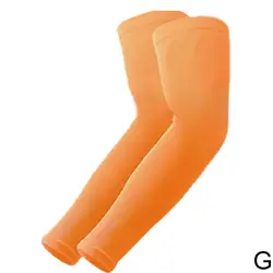 Unisex Breathable UV Protection Sun Sleeves - Cooling Arm Covers (Orange)