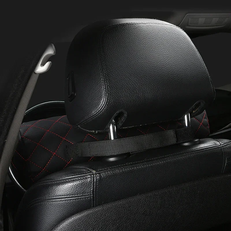 Luxury Car Seat Neck Pillow Headrest Leather Memory Chair Cervical Surpport Pad Breathable Office Headrest Foam Protector
