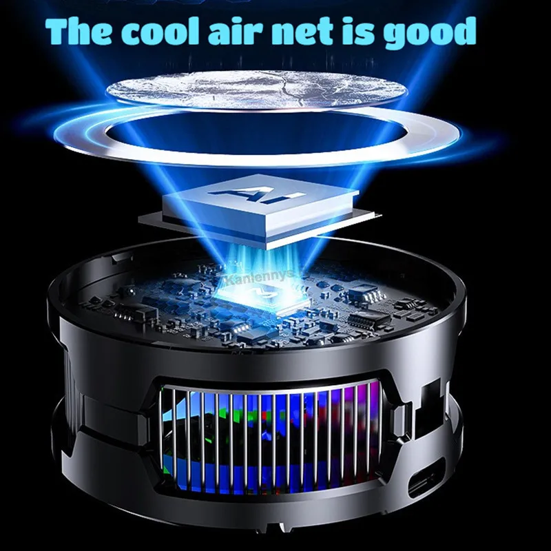 MEMO CX15 Mobile Phone 5V/3A AI Freeze PUBG Game Cooler Semiconductor Magnetic/Back-clip Cooling Fan Radiator for IPhone Android