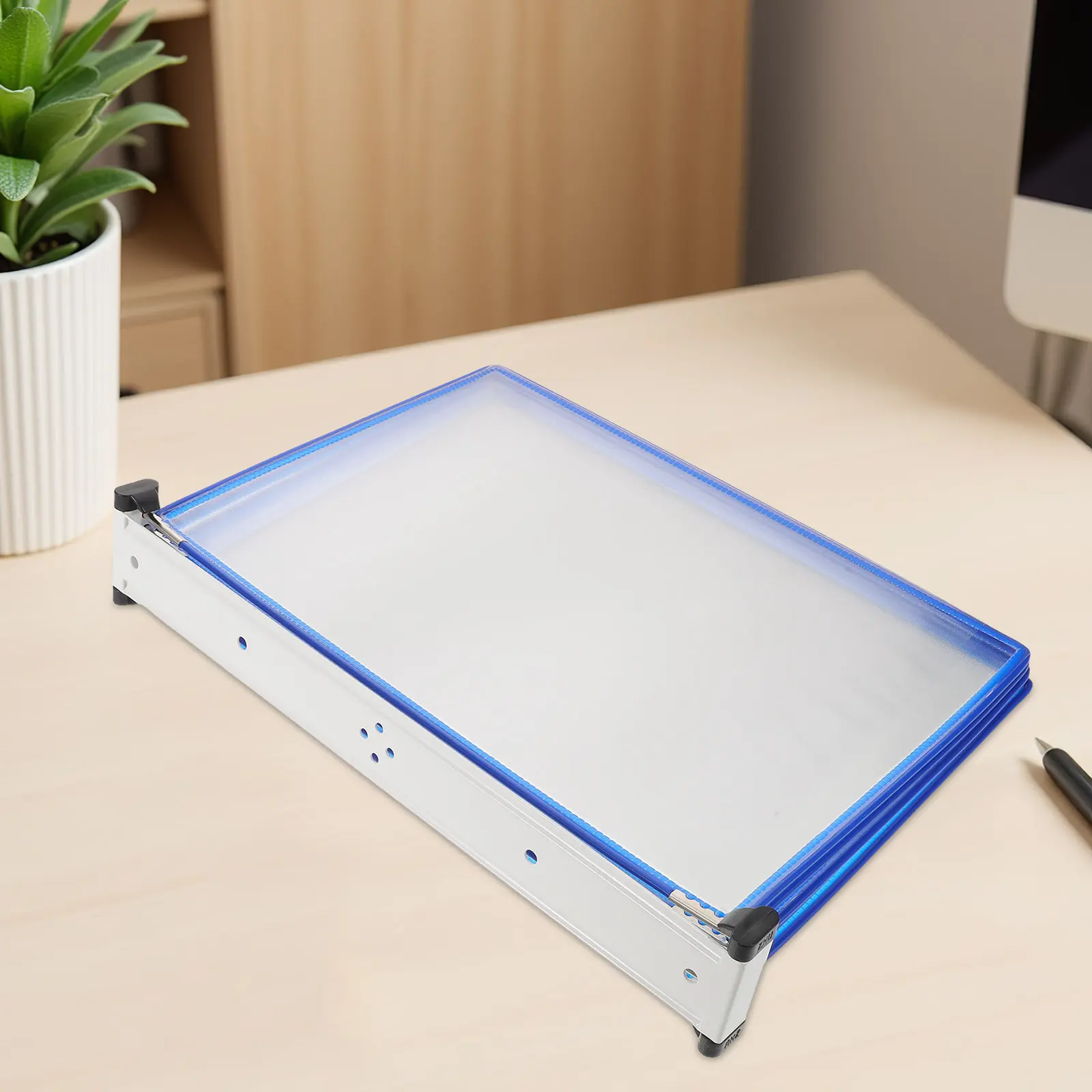 5패널 벽걸이 파일 디스플레이 랙 양면 10포켓 안전 방진 문서 홀더 사무실 교실 가정 학습용