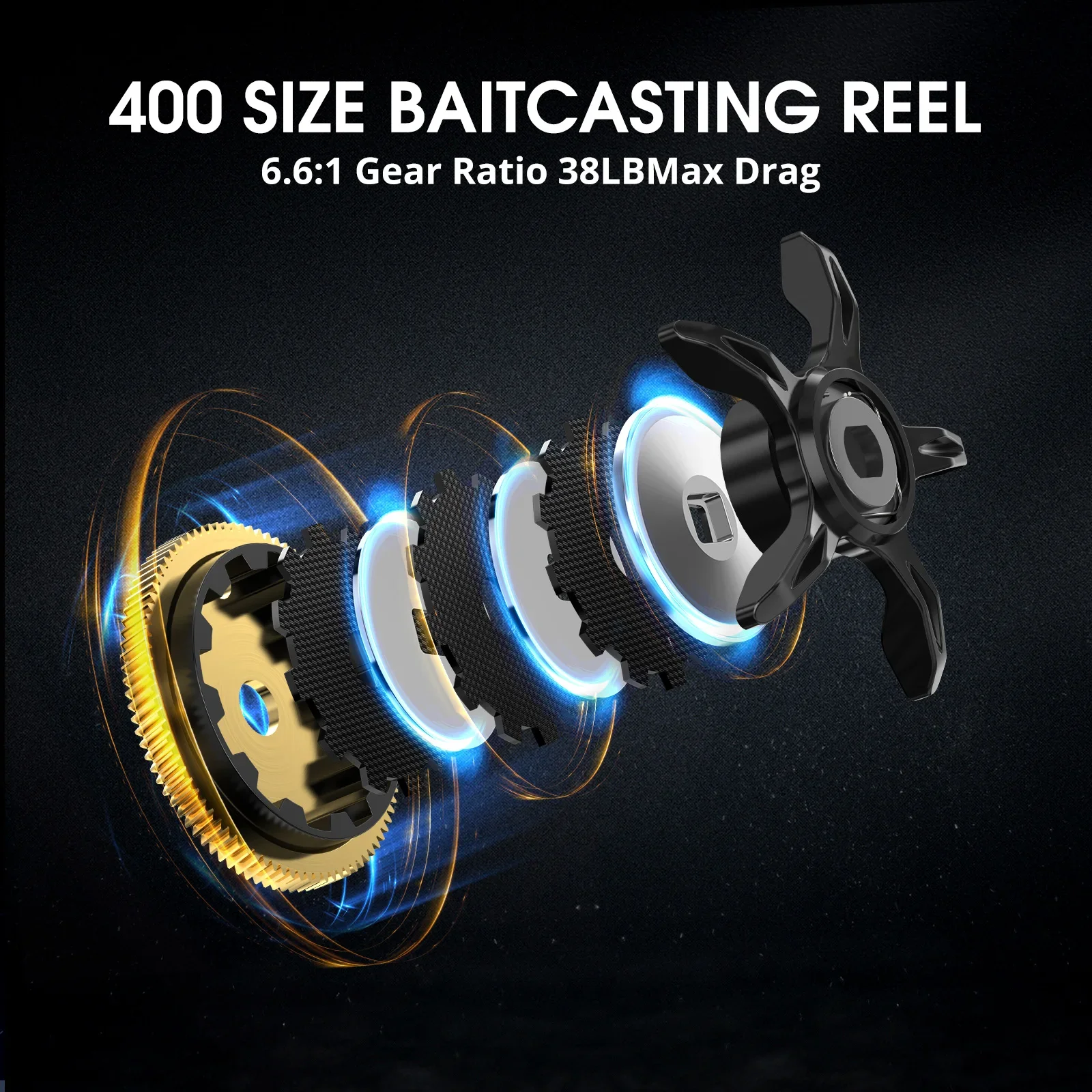 Piscifun Alijoz 400 Baitcaster Fishing Reels 17kg Max Drag 8+1