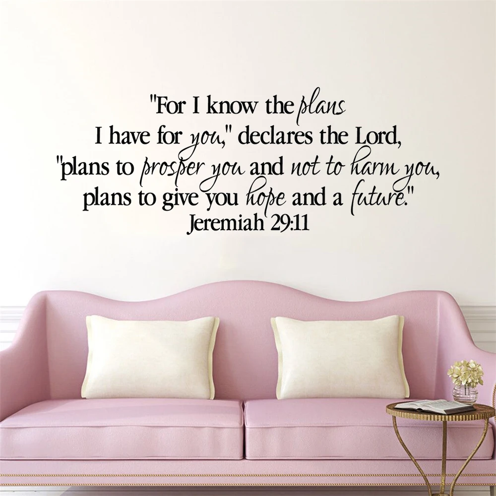 Jeremiah 29:11 Bible Verse Wall Vinyl Wall Stickers Art Diy Quote Window  Home Living Room Decal Church Poster - Wall Stickers - AliExpress