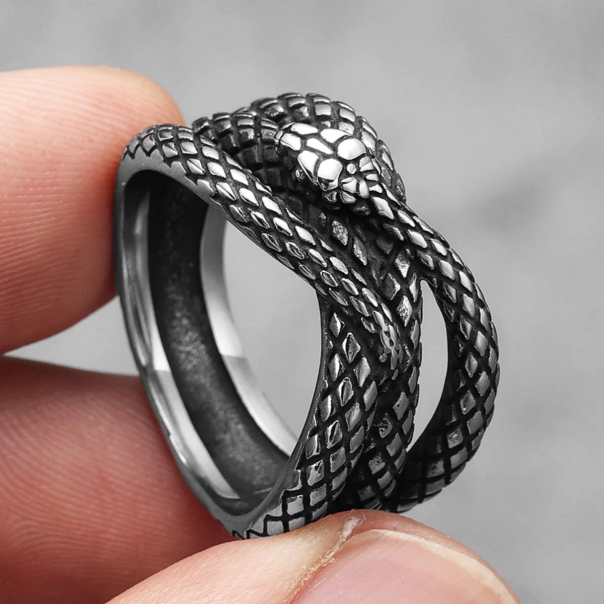 Anillo Serpiente Animales Acero Inoxidable 316l Hombre | Cuotas Sin Interés