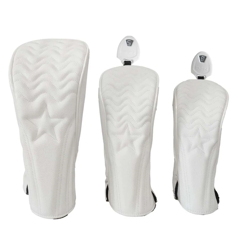 Premium Dual-Tone PU Leather Golf Wood Cover Set - Waterproof Club Protectors