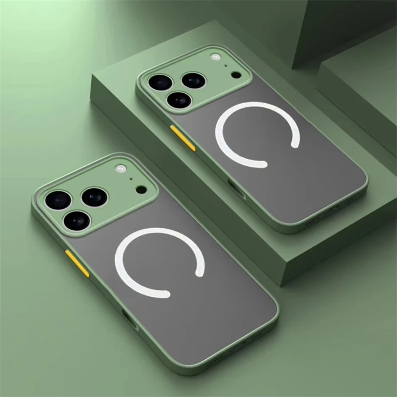Matte Magnetic Wireless Charging Phone Case - Premium Armor Cover