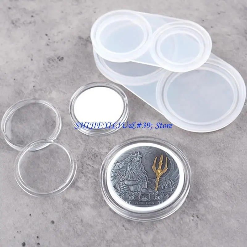 E21F Flexible Münzkapseln-Harzform mit Schaumstoffdichtung, Münzaufbewahrungsbox, Epoxidgussform, Münzsammlung, Bastelwerkzeuge – Detail 10