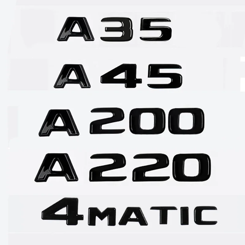 

Автомобильные 3D ABS багажник буквы логотип значок эмблема наклейки для Mercedes Benz A класс A35 A45 A200 A220 4matic W169 W176 W177