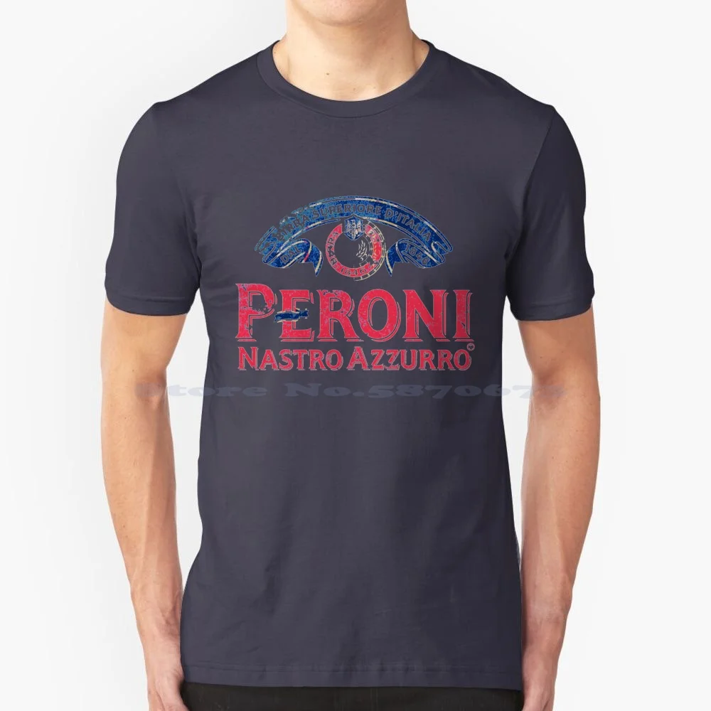 Peroni Nastro Azzurro-Italia T Shirt 100% Cotone Tee Brewdog Logo Europa Craft Beer Brewery Distressed Hops Vintage American