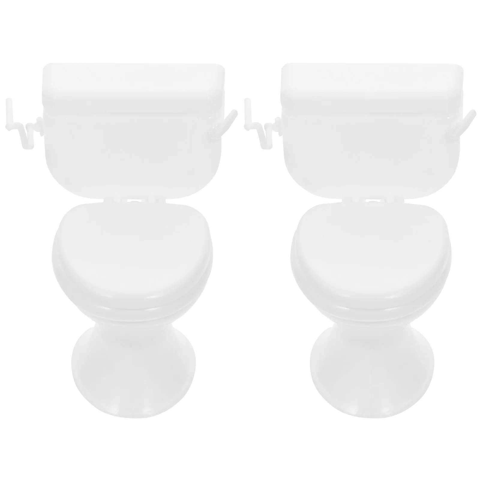 

2 Pcs House Dollhouse Toilet Child Toy Pretend Play Toys Plastic Mini Furniture