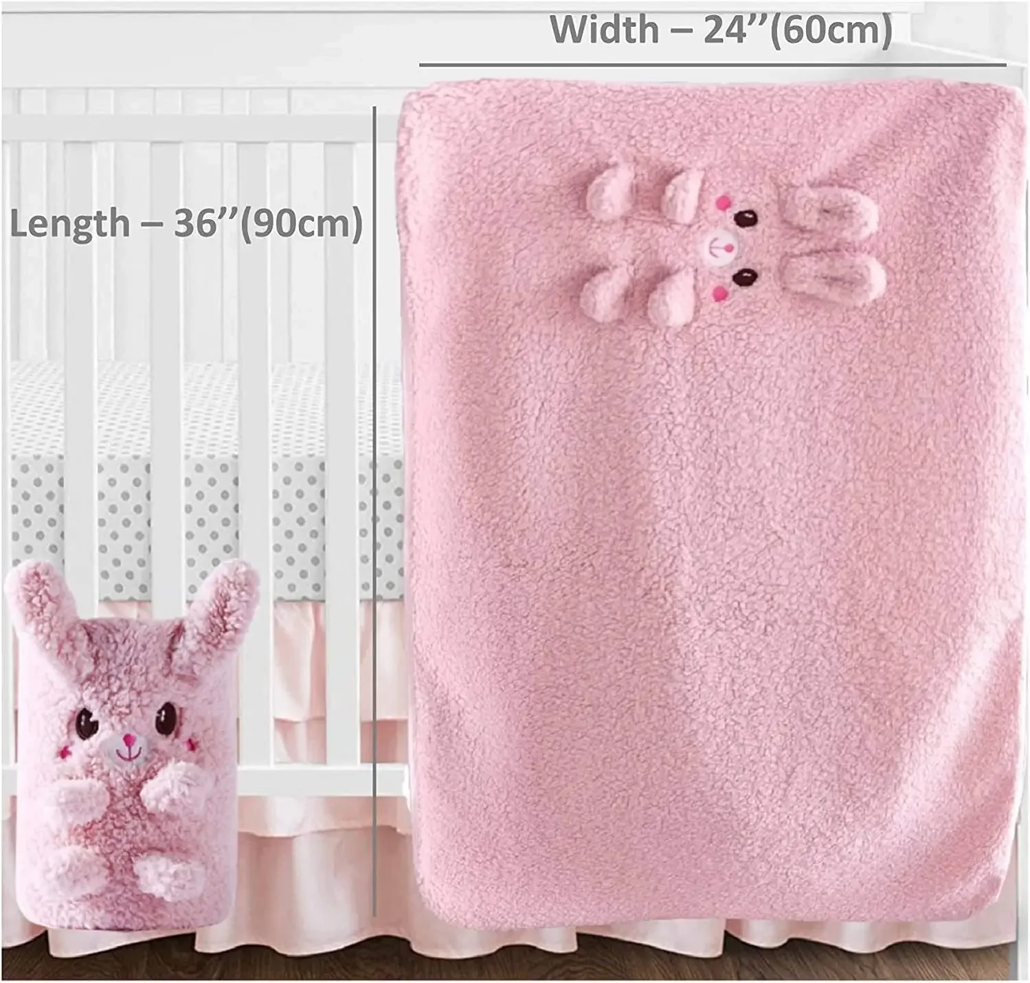 2-Pc Organic Wool Baby Blanket Set 'Find aFriend'-Bunny & Sheep Design for Newborns & Toddlers