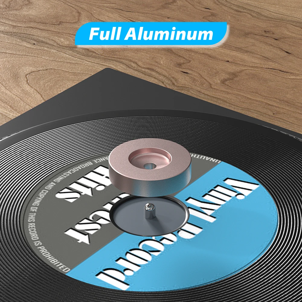 알루미늄 7 인치 EP 비닐 레코드 플레이어 45 RPM 어댑터 균형 금속 디스크 클램프 턴테이블 7 비닐 레코드