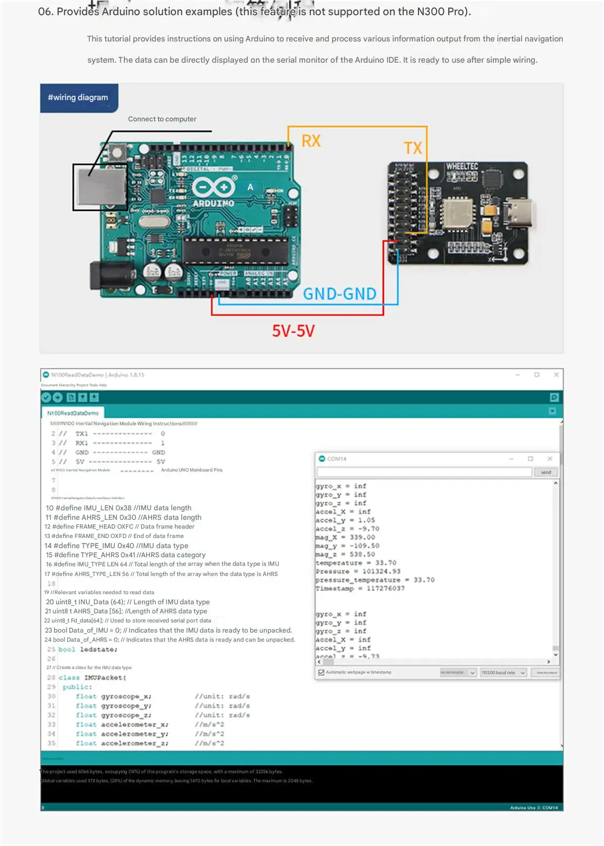 WHEELTEC IFDISYSTEMS N Series ROS High-precision IMU Inertial Navigation Module