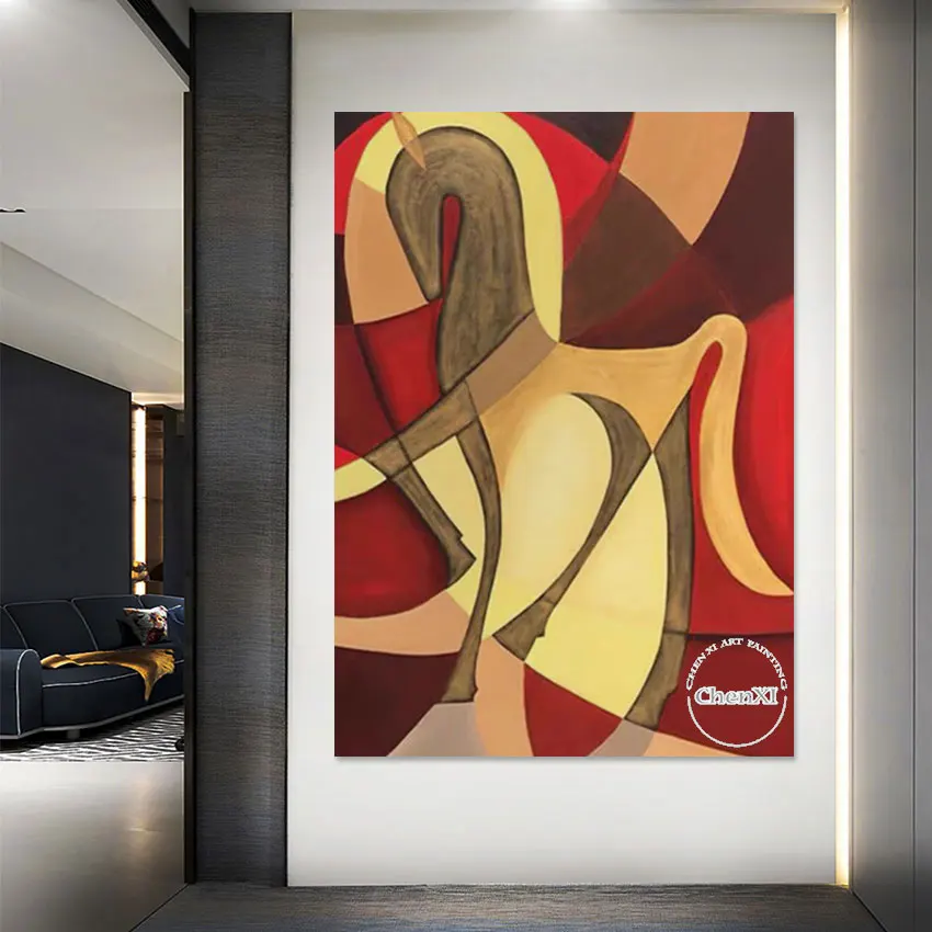 

Hotel Room Wall Hangings, Abstract Classical Unframed Murals Art, Hand-painted Colorful Oil Painting, Pieces Big Size For Decor