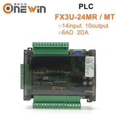FX3U-24MR FX3U-24MT PLC industrial control board 14 input 10 output 6AD 2DA with 485 communication and RTC