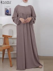 ZANZEA Muslim Turkey Abaya Women Fashion Long Dress Ramadan Maxi Sundress Robe Femme Dubai Hijab Vestido Isamic Clothing Kaftan