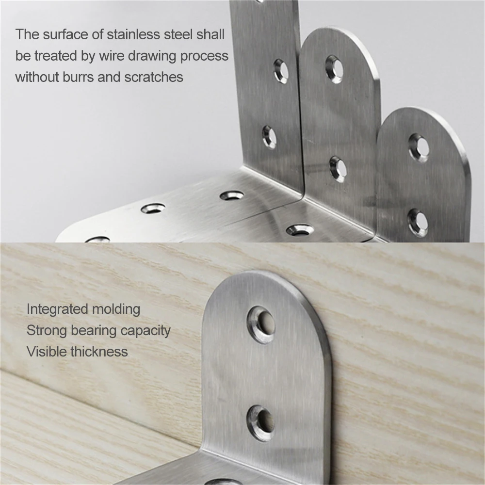 Stainless Steel Corner Braces Drawer Shelf Bracket 90 Degree Angle Furniture Door Cabinet Screens