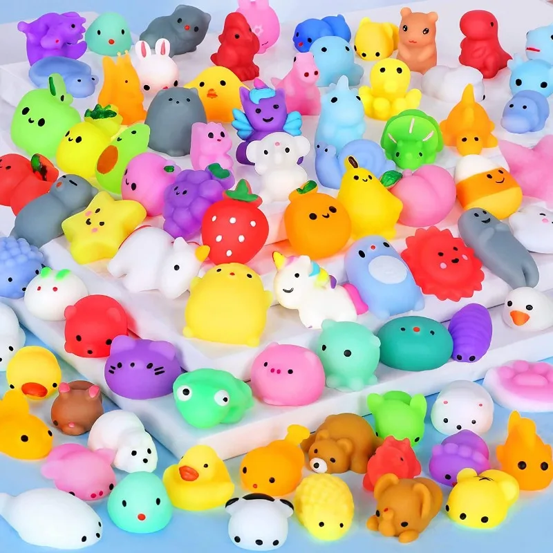 Cute TPR soft rubber animal Mochi Squishy decompression artifact children's toys color style random