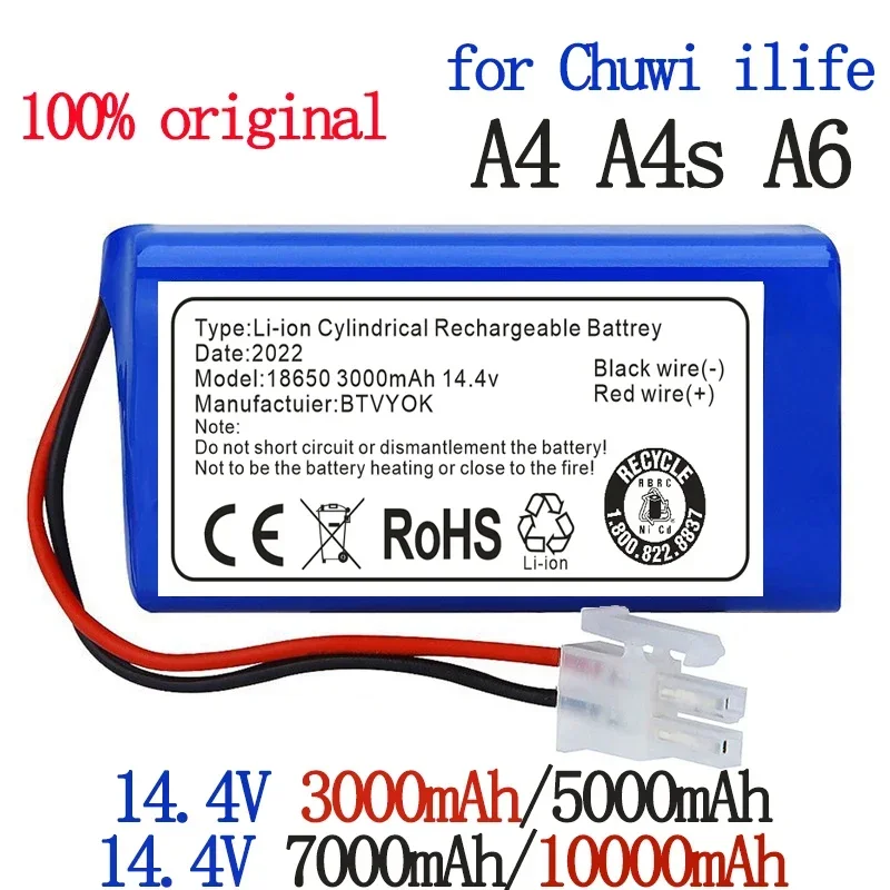 

Original Rechargeable ILIFE Battery 14.4V 7000mAh robotic vacuum cleaner accessories parts for Chuwi ilife A4 A4s A6