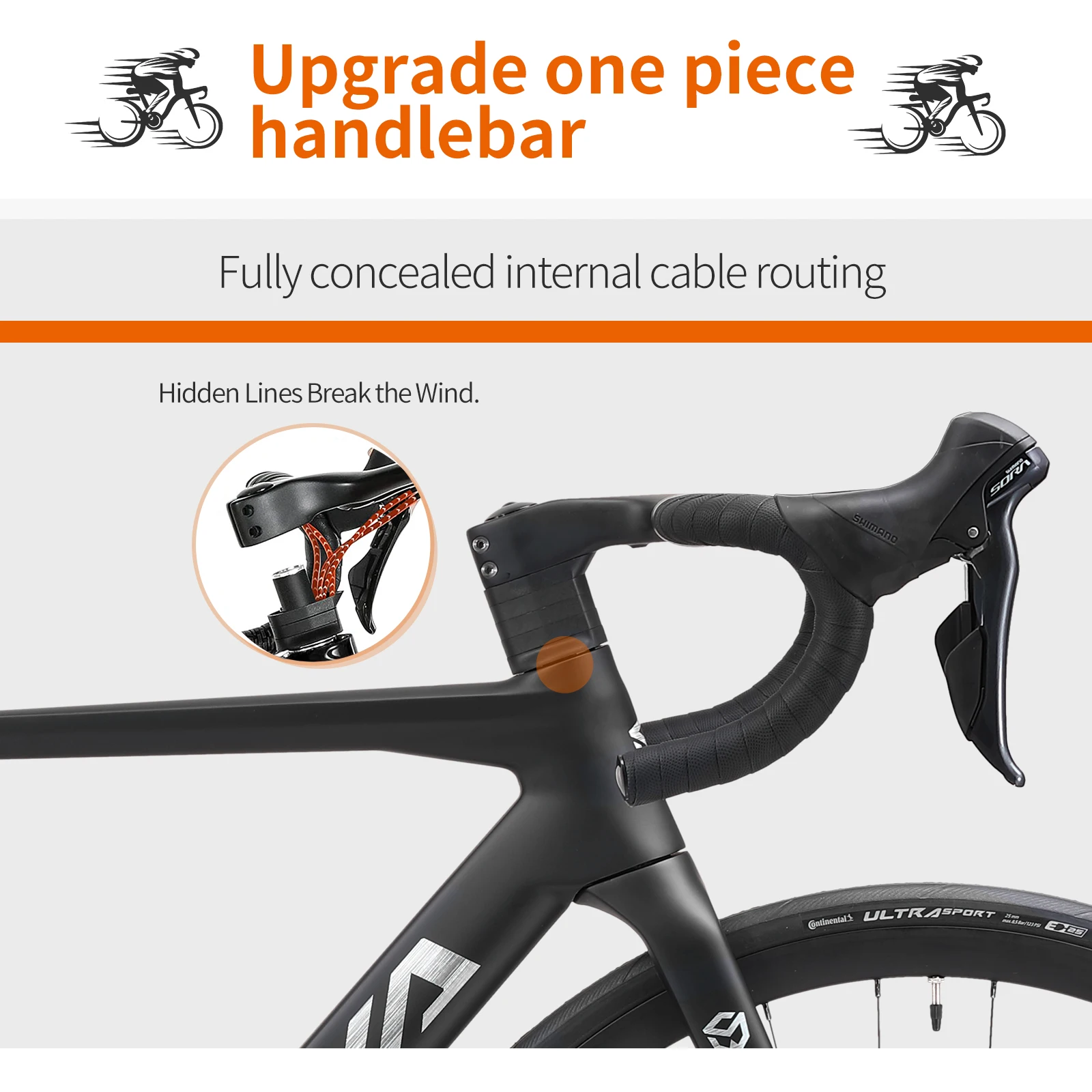 Ships from US SAVA Carbon Fiber Road Bike R08 SHIMAN0 SORA R3000 18Speed Aluminum Wheels Dual Disc Brakes 9.6kg 5