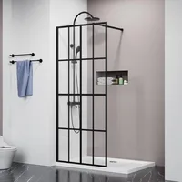 Shower door  -  Transparent frame shower screen with walk-in black finish makes bathing experience easy and strong construction 1