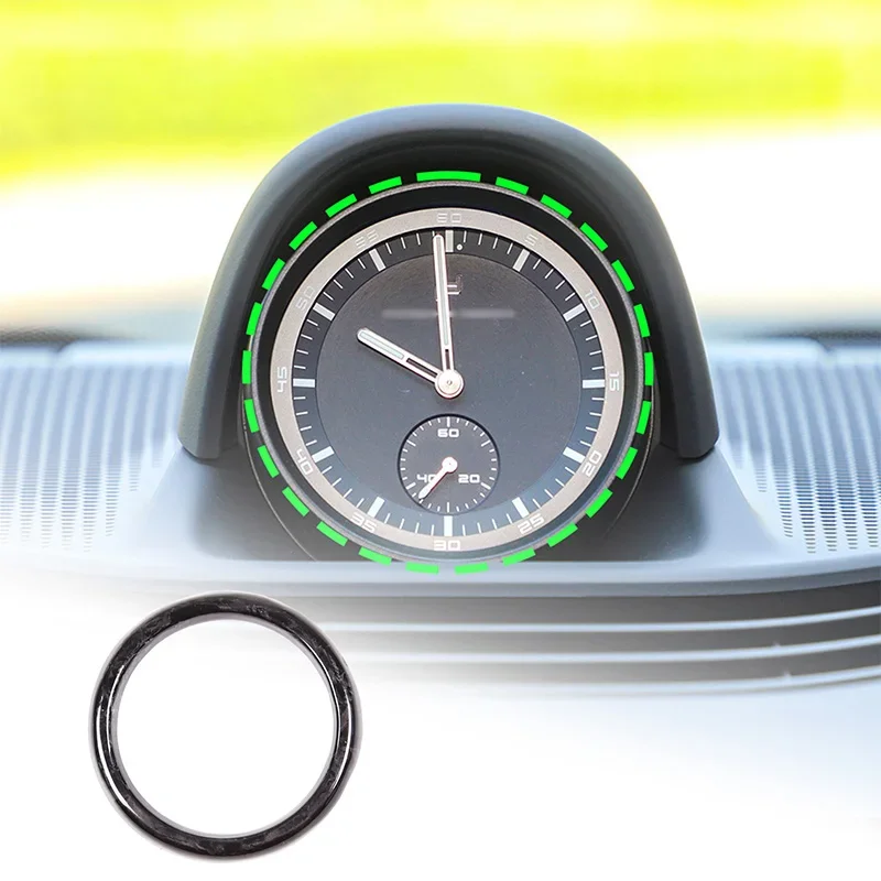 

For Porsche 2014-2023 Real Carbon Fiber Car Center Clock Decorative Ring Cover Interior Modification Accessories Stickers