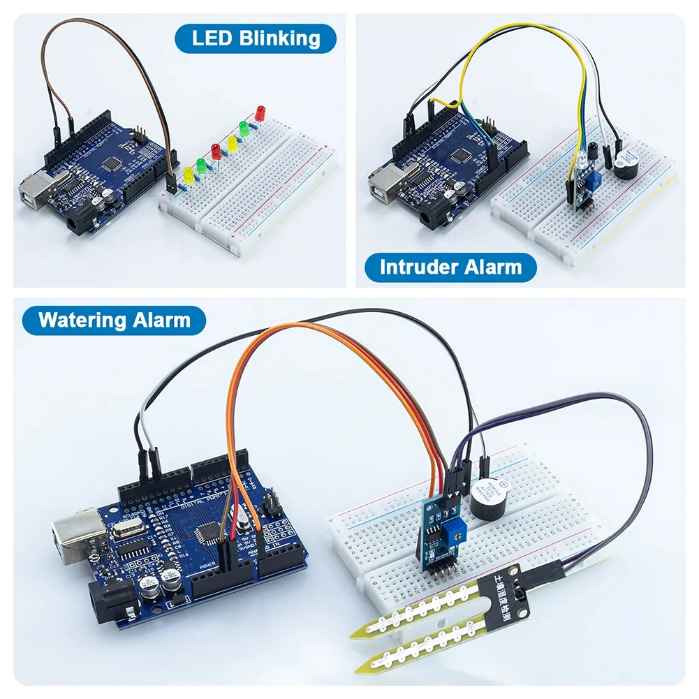 Basic Starter Kit with Breadboard Sensor Modules Resistance Educational Programming Kit Electronic DIY Kit for Arduino UNO R3 image 5