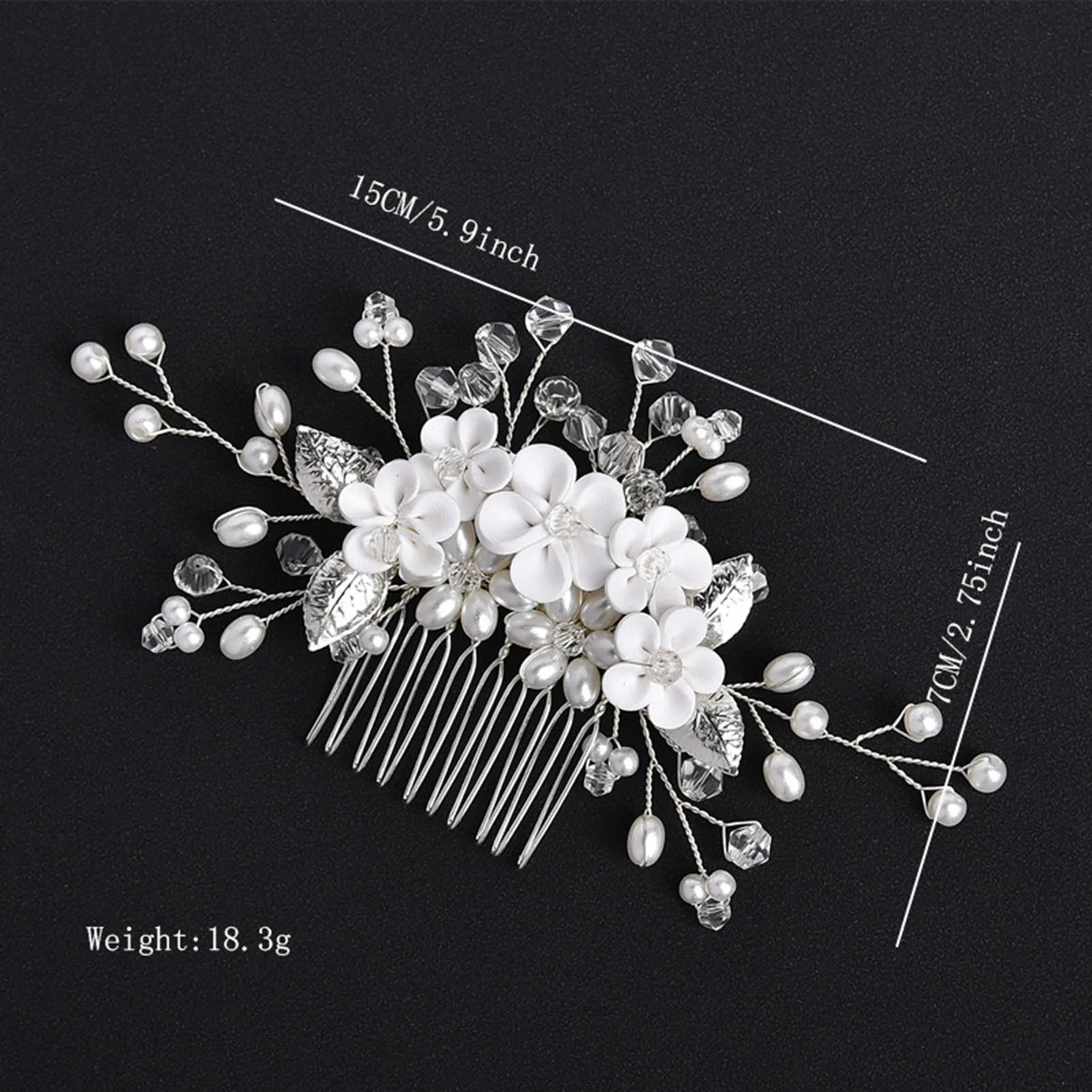 Woman's Pearl Hair Comb Headpiece Chinese Style Hair Styling Tool Accessories for Birthday Stage Party Hairstyle Making